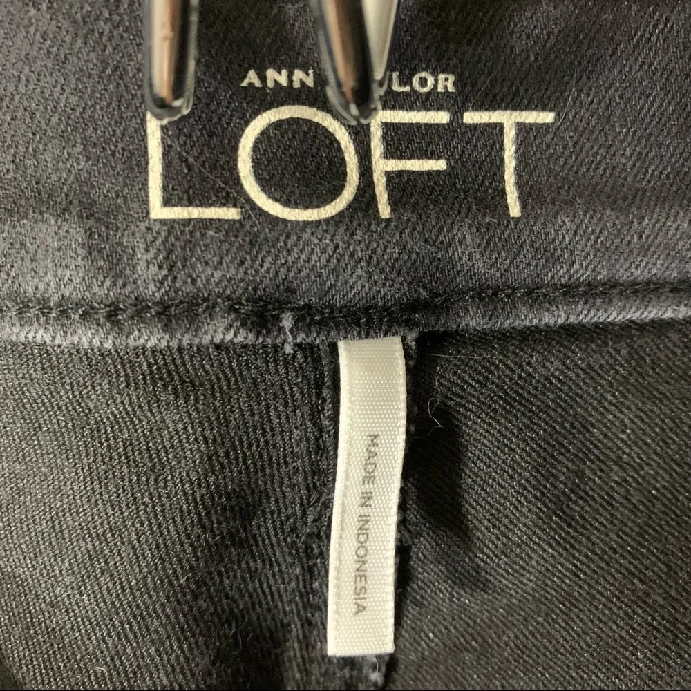 Loft Black Super Skinny Mid Rise Jeans